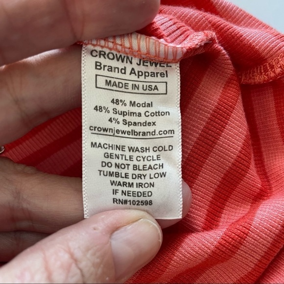 Crown Jewel Apparel Tank Sleeveless Shirt Dress Bodycon Red Orange Stripe Sz SM - Picture 3 of 4